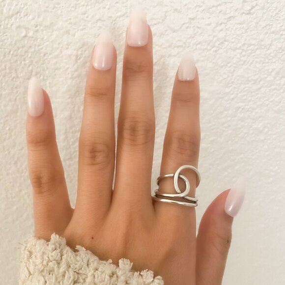 925 Sterling Silver Knot Ring Dainty Ring Twist Ring Minimalist Ring Band - Picture 5 of 10